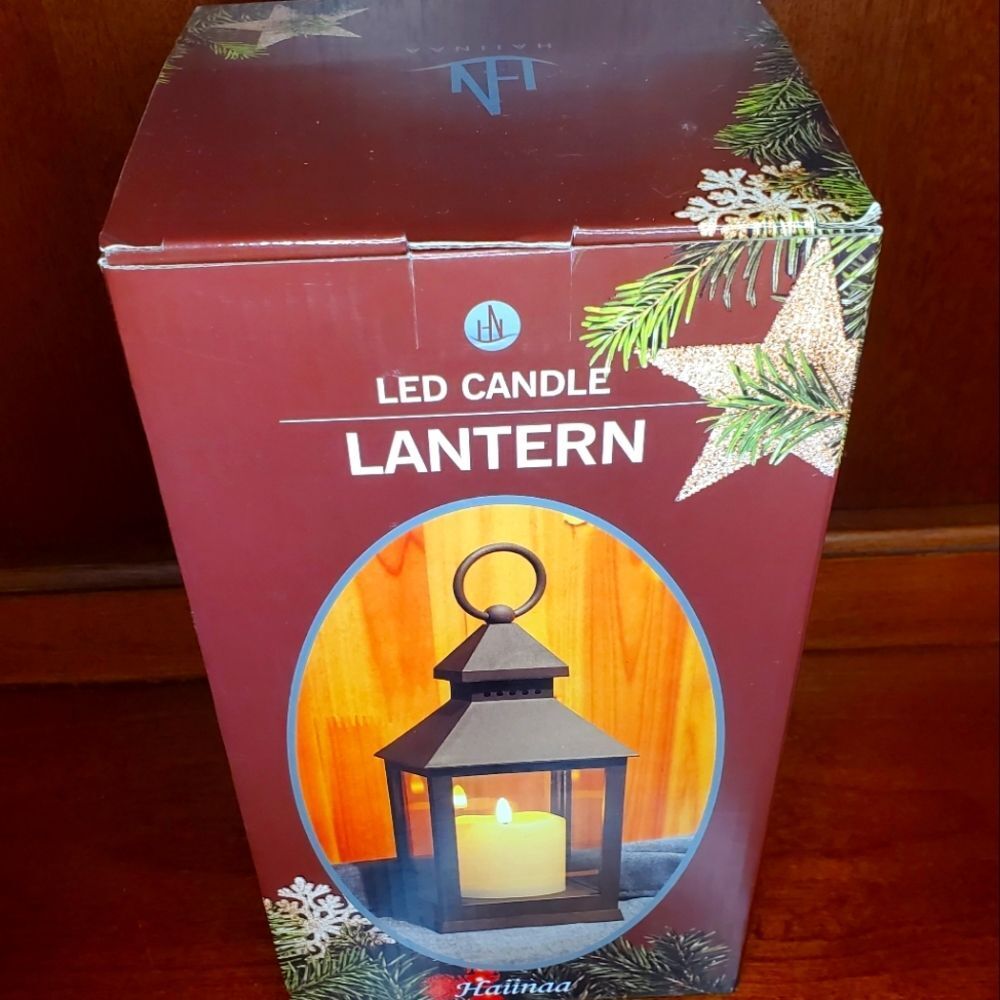 Haiinaa Vintage Lantern with LED Candle | Decorative Hanging Lantern Light Black